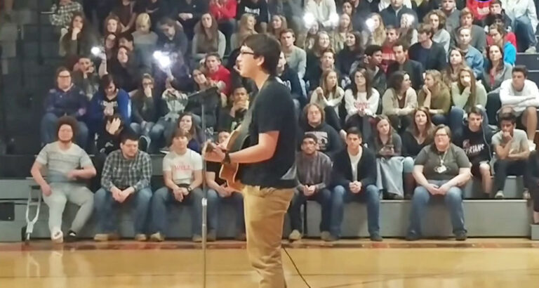 Peyton Littleton wows high school talent crowd with a cover of Ed Sheeran’s “Perfect”